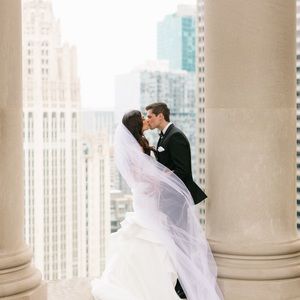 White tool wedding veil